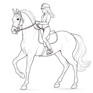 Desenho de adestramento de cavalos para colorir