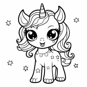 Desenho de animais de estimação unicórnio lol para colorir
