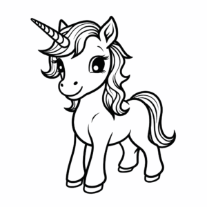 Desenho de animal unicórnio para colorir