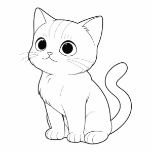 Desenho de gato desenho animado kawaii anime doodle para colorir