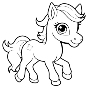 Desenhos para colorir de desenho de um cavalo sorrindo para