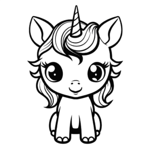 Desenho de bebê unicórnio para colorir