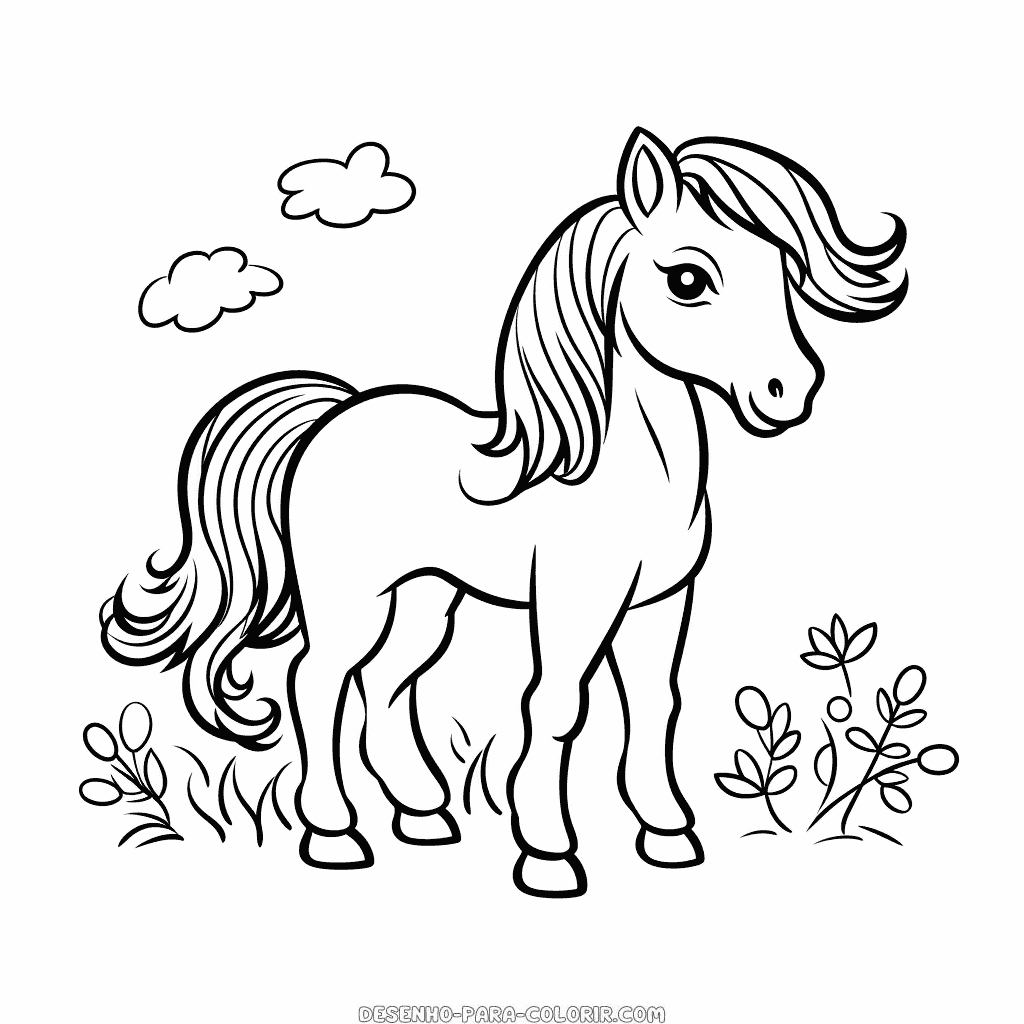 Desenho de belo cavalo para colorir