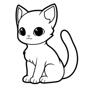 Desenho de belo gato simples para colorir