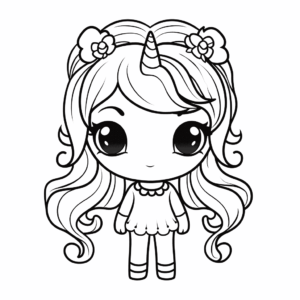 Desenho de boneca lol de unicórnio para colorir