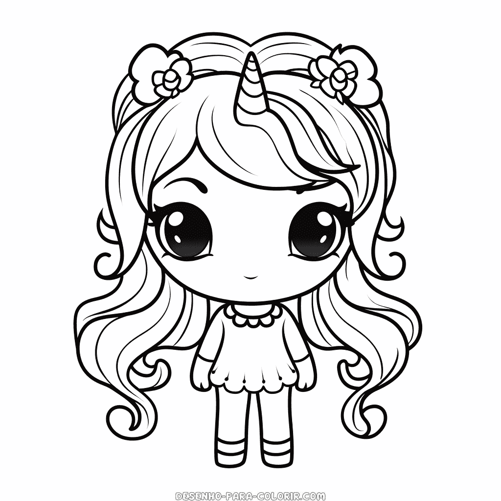 Desenho de boneca lol de unicórnio para colorir