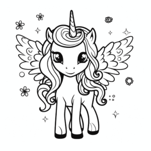 Desenho de borboleta unicórnio para colorir