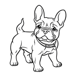 Desenho de bulldog francês fofo para colorir