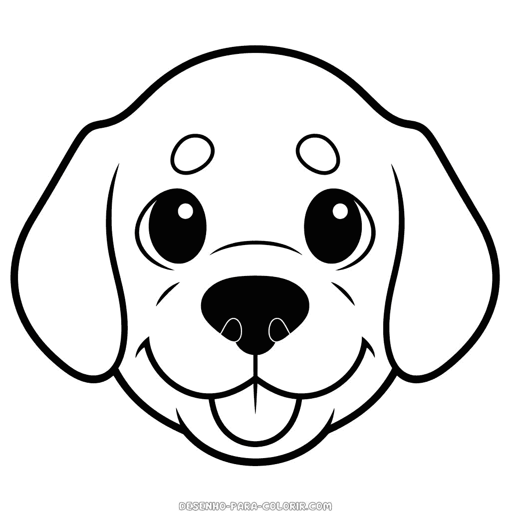 Desenho de cabeça de cachorro para colorir