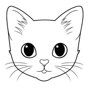 Desenho de cabeça de gato para colorir