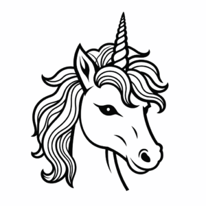 Desenho de cabeça de unicórnio para colorir