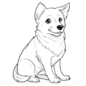 Desenho de cachorro bonito e realista para colorir