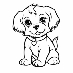 Desenho de cachorro bonito para imprimir para colorir
