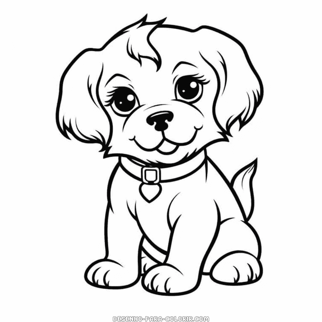 Desenho de cachorro bonito para imprimir para colorir