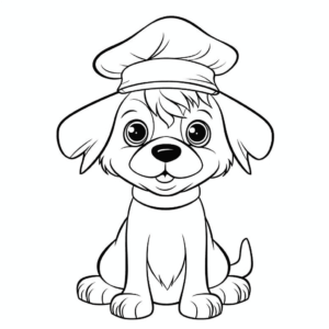 Desenho de cachorro-chefe para colorir