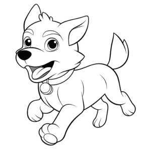 Desenho de cachorro correndo para colorir
