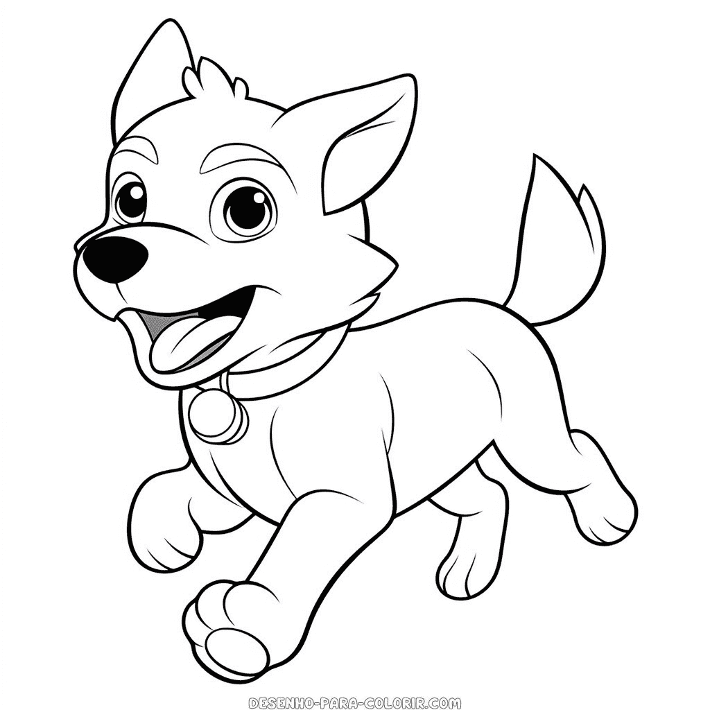 Desenho de cachorro correndo para colorir