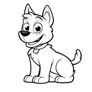 Desenho de cachorro de desenho animado para colorir