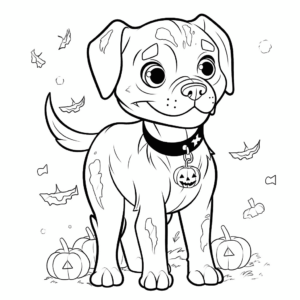 Desenho de cachorro de halloween para colorir