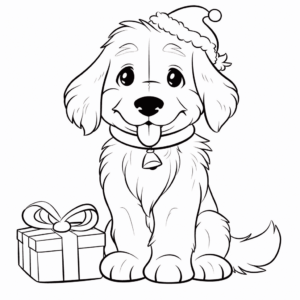Desenho de cachorro de natal para colorir