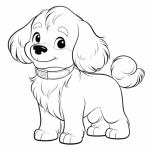Desenho de cachorro doce para colorir