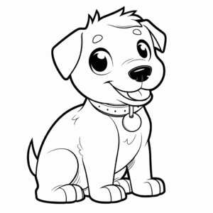 Desenho de cachorro engraçado para colorir