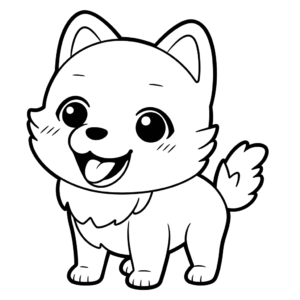 Desenho de cachorro feliz para colorir