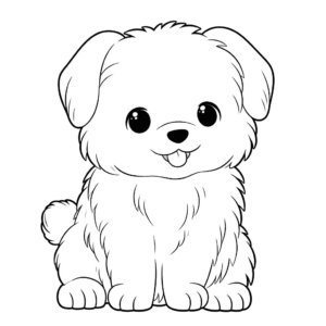 Desenho de cachorro fofo para colorir