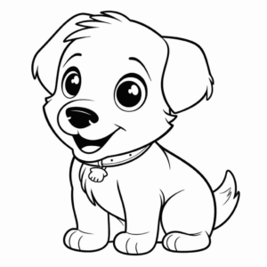 Desenho de cachorro para crianças para colorir