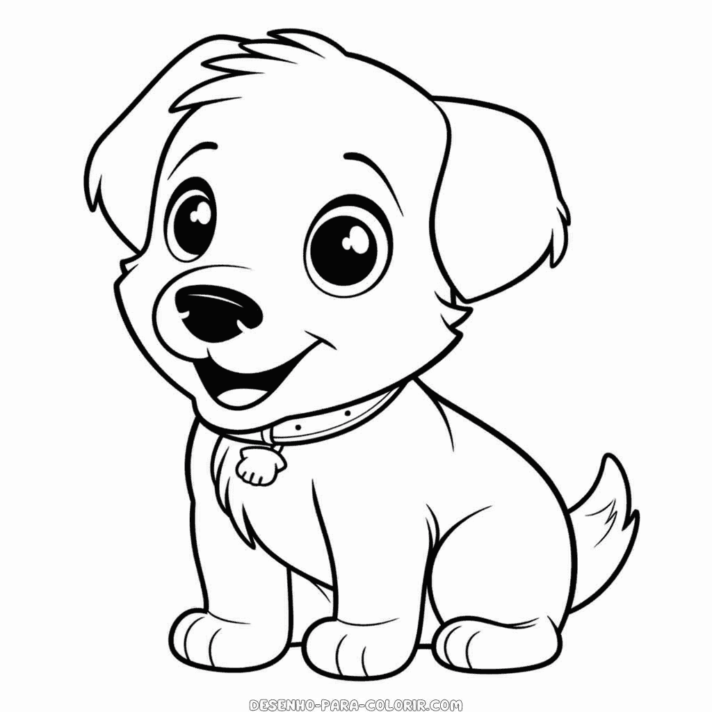 Desenho de cachorro para crianças para colorir