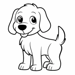 Desenho de cachorro para impressão para colorir
