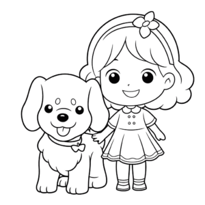 Desenho de cachorro para o jardim de infância para colorir