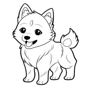 Desenho de cachorro preto e branco para colorir