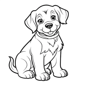 Desenho de cachorro rottweiler amigável para imprimir para colorir