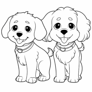 Desenho de cães para colorir