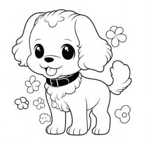 Desenho de cão adorável para colorir