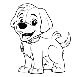 Desenho de cão alegre para colorir