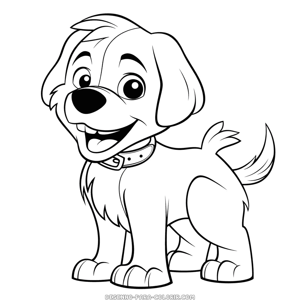 Desenho de cão alegre para colorir