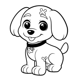 Desenho de cão amigável para colorir