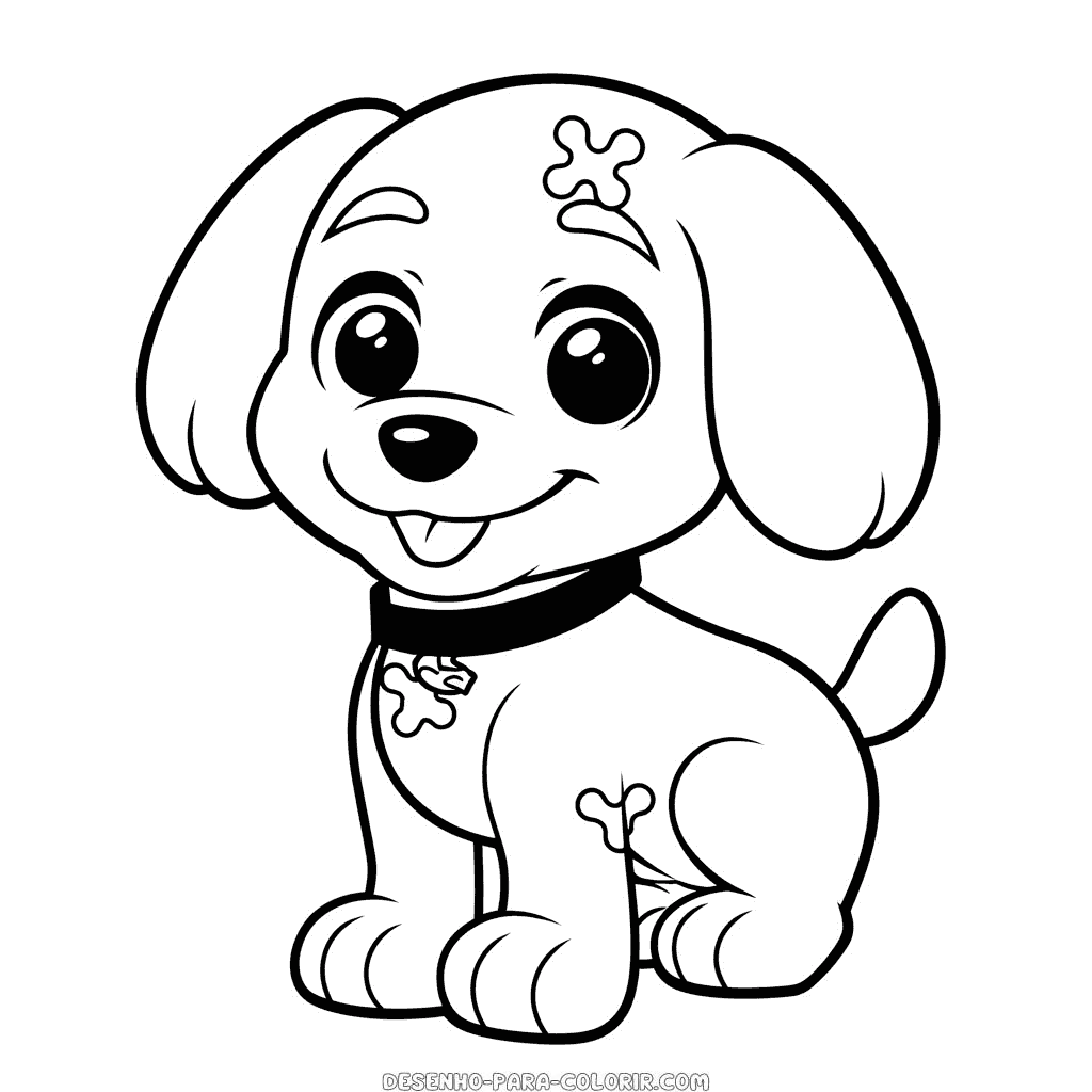 Desenho de cão amigável para colorir