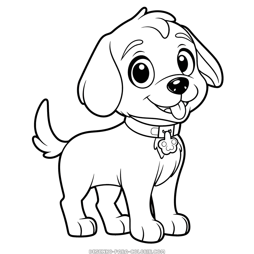 Desenho de cão antiestresse para colorir