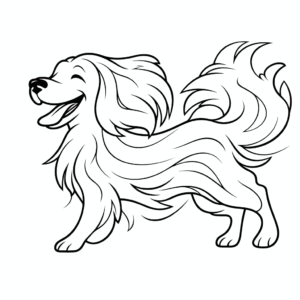 Desenho de cão ao vento para colorir