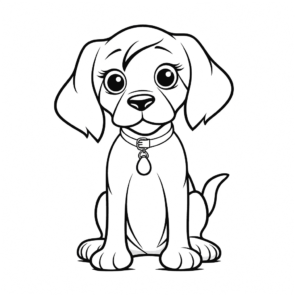 Desenho de cão beagle fofo para colorir