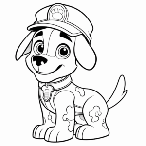 Desenho de cão bombeiro para colorir