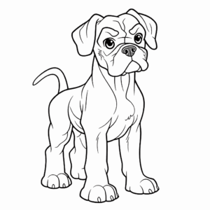 Desenho de cão boxer para colorir