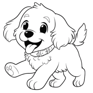 Desenho de cão brincalhão para colorir