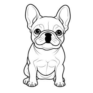 Desenho de cão bulldog francês para colorir