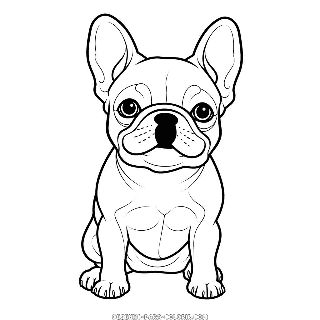 Desenho de cão bulldog francês para colorir