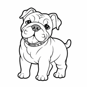 Desenho de cão bulldog para colorir