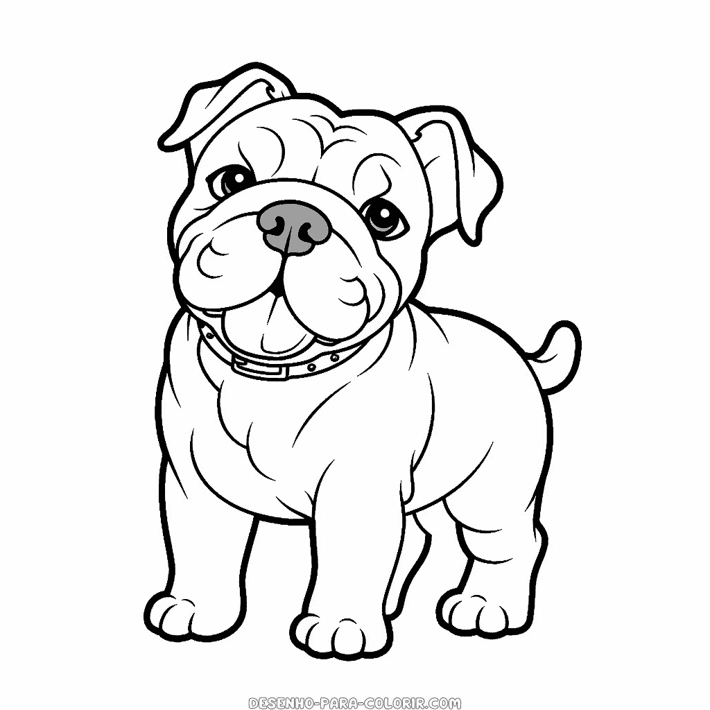 Desenho de Cão Bulldog para Colorir - Colorir.com